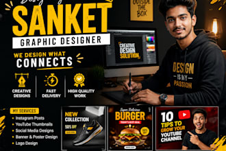 design professional instagram posts and social media graphic