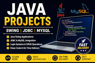 create java project using swing, jdbc and mysql project or fix bugs
