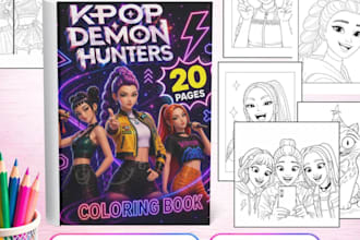 create coloring pages, kdp coloring book, bold and easy, kids coloring book