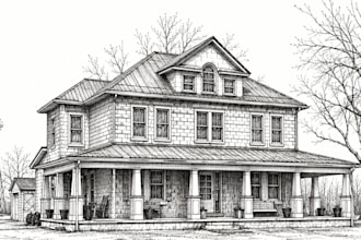 create building and architectural sketch from photo