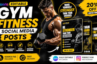 design high converting gym social media posts