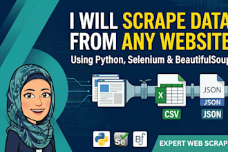 scrape data from any website using python, selenium and beautifulsoup