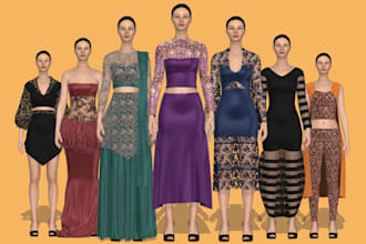 create clo 3d garment mockups and illustrations