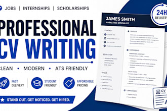 a professional CV and resume for jobs and students