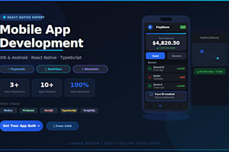 develop react native mobile app for ios and android