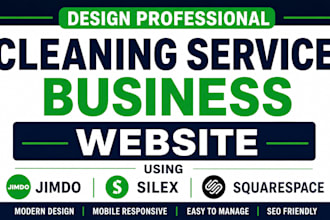 design cleaning service business website using jimdo, silex, and squarespace
