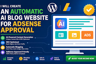 create an automatic ai blog website for adsense approval