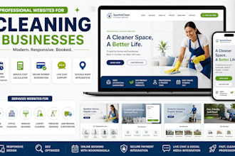 design cleaning service business website house website cleanining site123 pixpa