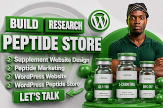 build research peptide store supplement website peptide marketing with wordpress