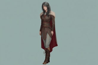 draw original dnd or rpg character art mpas party for you