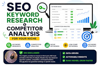 do SEO keyword research and  competitor analysis for your niche