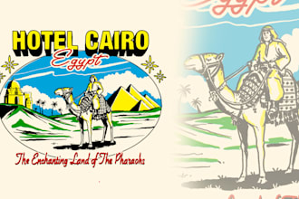make logo vintage for outdoor t shirt design and illustration