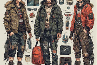 create anime streetwear and vintage design