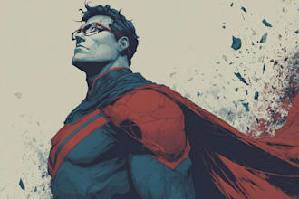 create a cinematic superhero character illustration