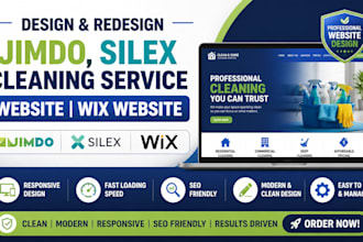 design redesign jimdo, silex cleaning service website wix website