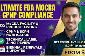 do fda mocra compliance, cpnp scpn registration and cosmetic label review