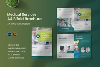 design redesign corporate medical brochure, healthcare flyer