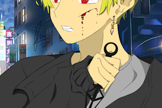 draw anime style character or avatar