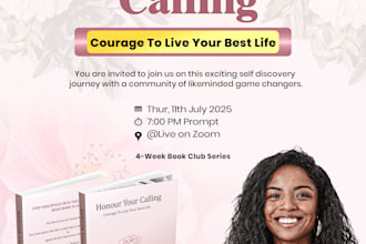 create premium book release, book launch, cover page, and church flyer