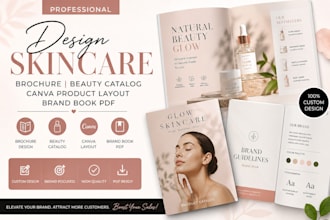 design a luxury skincare brochure canva product catalog editable PDF
