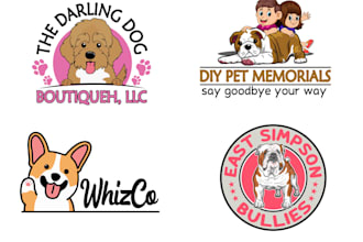 design cute pet dog cat animal cartoon character mascot logo for your business
