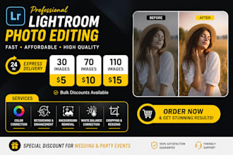 do professional portrait editing in photoshop and lightroom