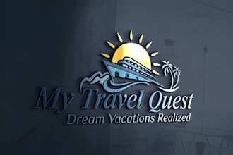 create luxury unique travel vacation agency and hotel logo design