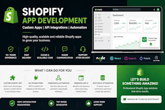 develop custom shopify app, shopify API integration, and private app solutions