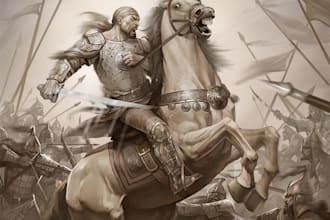 historical and fantasy warrior illustration