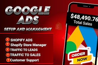 fix google ads, setup ppc ads, shopify promotion to increase shopify sales