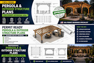 draw pergola and outdoor structure plans for permit approval USA