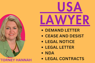 draft a demand letter or cease and desist letter as a US lawyer