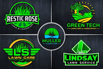 design landscape junk removal lawn care mowing and agriculture logo