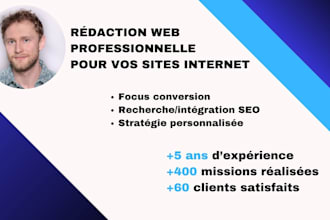 write SEO friendly website pages in french
