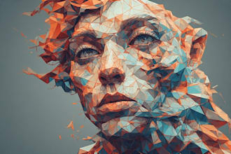 design unique geometric low poly for you