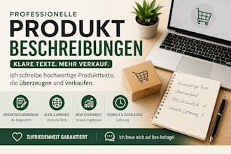 write german texts and product descriptions