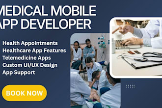create doctor appointment design medical, fitness and healthcare mobile app dev