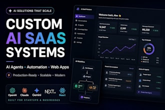 build custom ai saas web apps, agents and automation systems