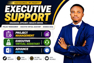 be your virtual assistant, executive assistant, project manager and excel expert