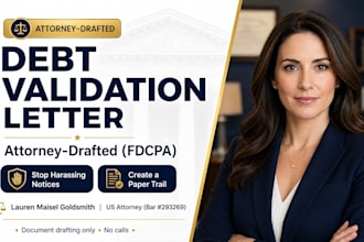 draft a debt validation letter as a US attorney to challenge collectors