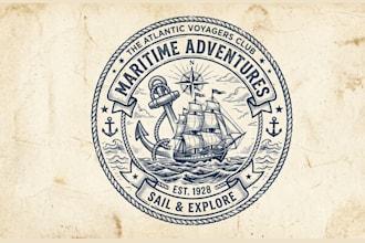 create modern anchor, nautical logo t shirt design
