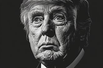 draw a wsj style hedcut portrait for you