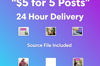 design 5 canva instagram posts in 24 hours