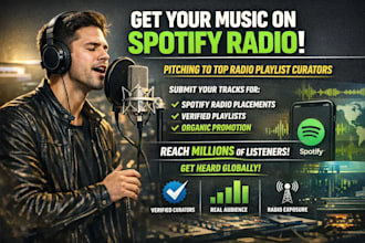 pitch your spotify music to verified radio music playlist curators for organic