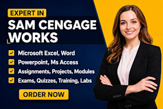 do your sam cengage projects in microsoft excel, word, powerpoint, and access