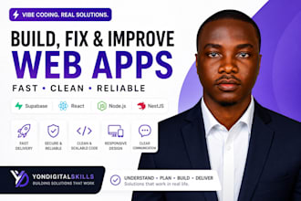 build or fix web app using nextjs nodejs and supabase