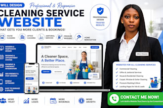 design cleaning service website house janitorial website  via weblium strikingly