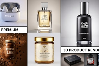 create realistic 3d product rendering for amazon listing and shopify store