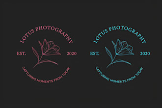 design line art botanical boho floral logo