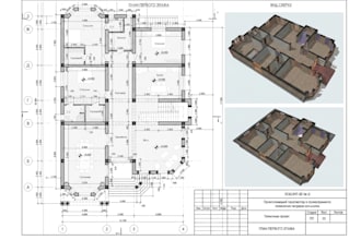 draft architectural 3d modeling design, blueprints visualization in archicad